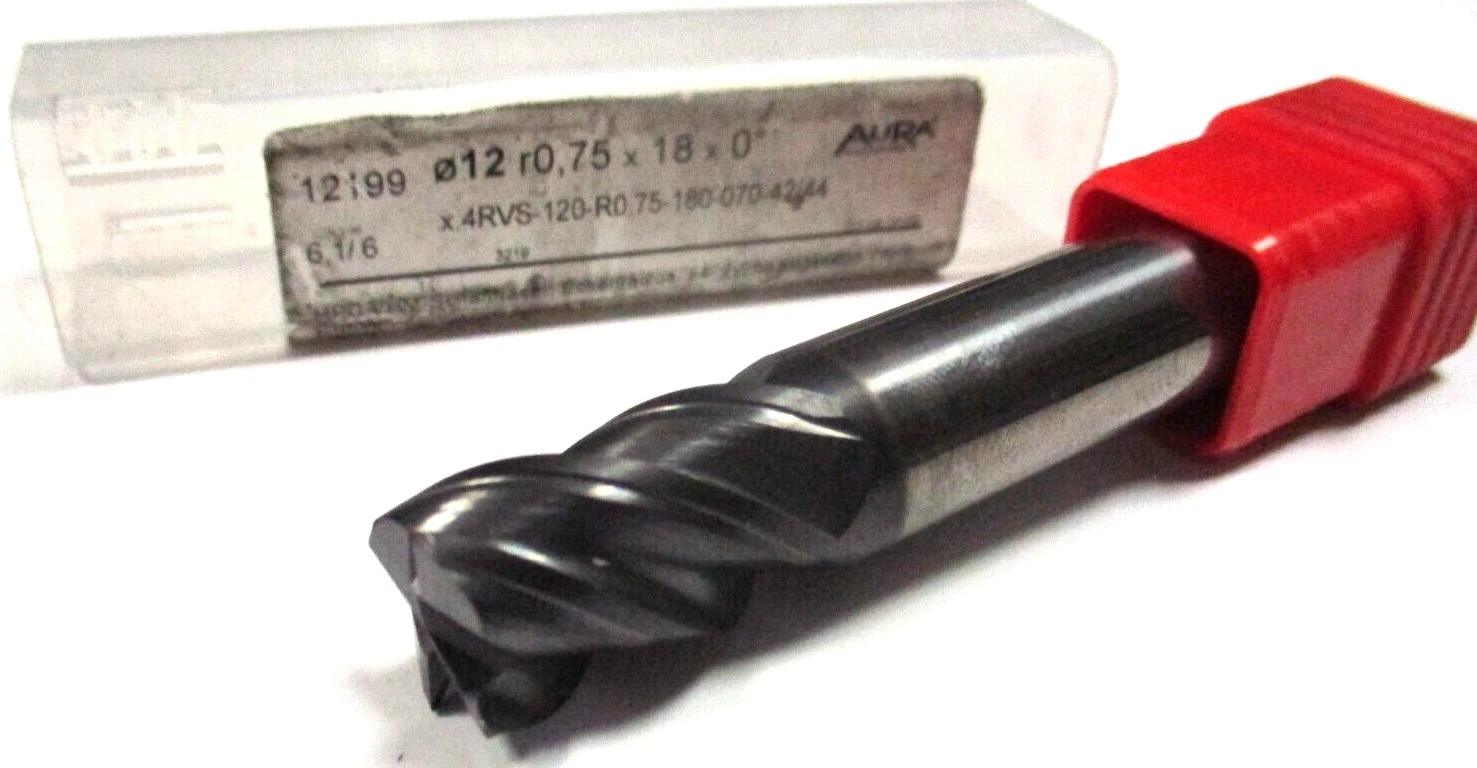 AURA VHM Torusfräser Ø12 R0,75x18x0°x4RVS-120-R0,75-180-070-42/44 Z=4 Neu D1423