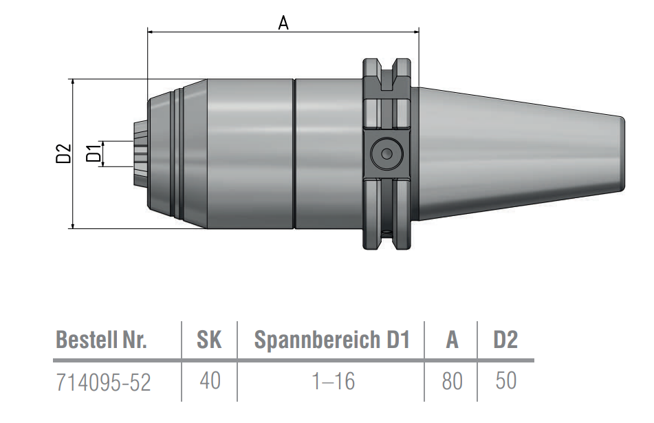 SK40 - Kurzbohrfutter - DIN 69871 AD/B