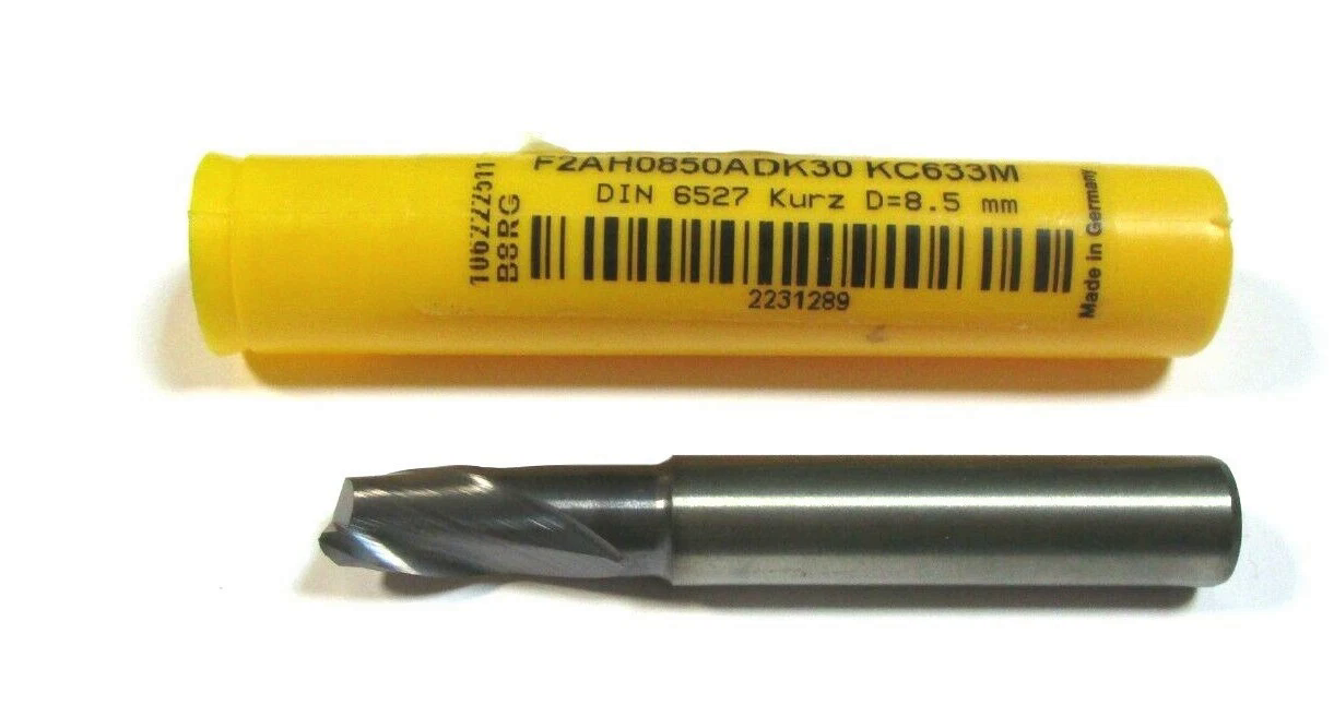 KENNAMETAL VHM Schaftfräser Bohrnutenfräser Ø8,5 x12x67 SchaftØ10 F2AH08. H39699
