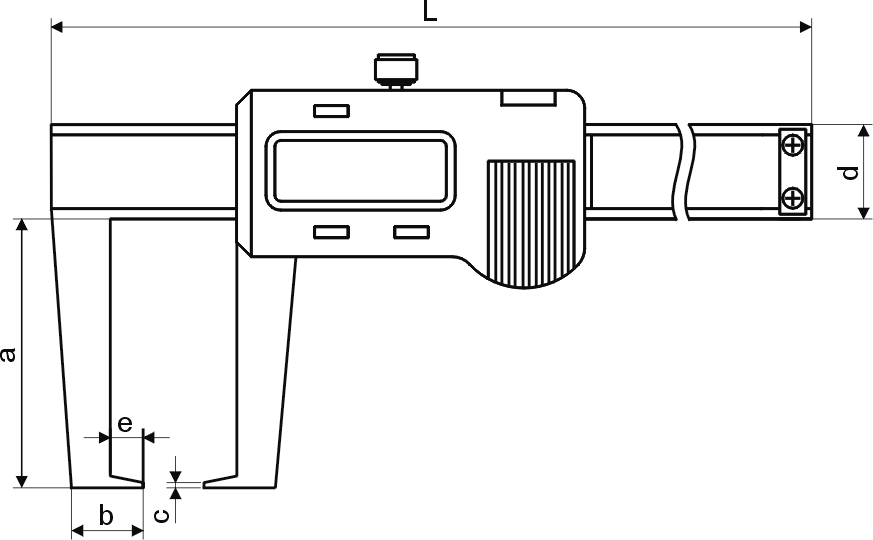 Digital-Außen-Nuten-Messschieber - Metallgehäuse