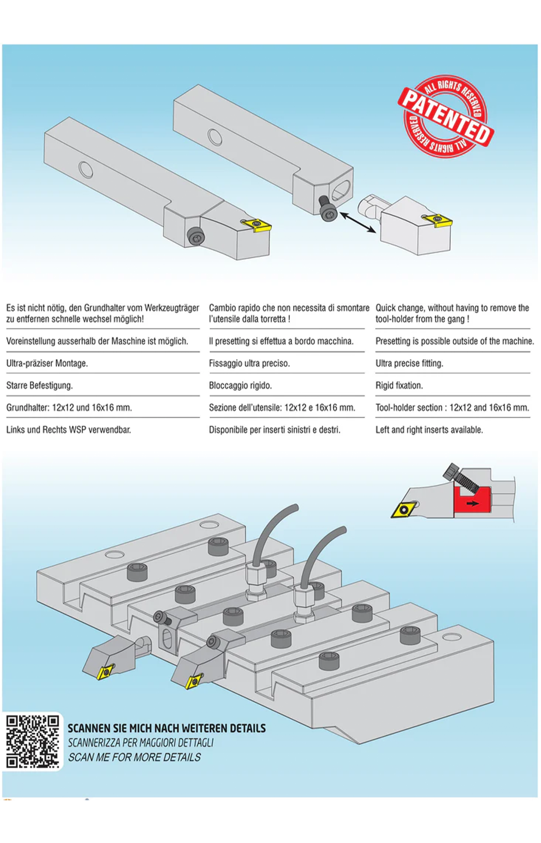 AKKO Grundhalter für modulares Langdrehautomaten-Werkzeug