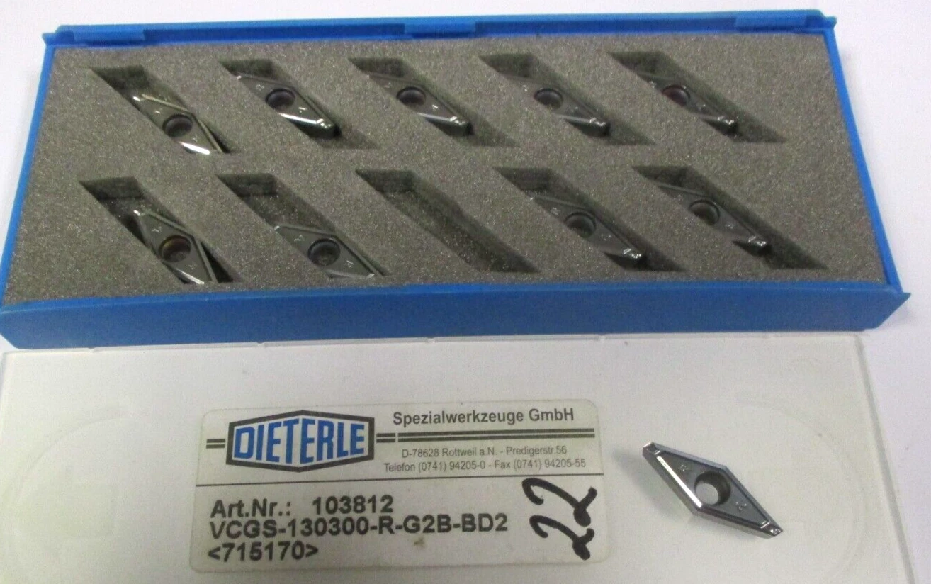 10 DIETERLE Wendeplatten zum Drehen VCGS 130300 -R-G2B-BD2 715170 Neu H57412