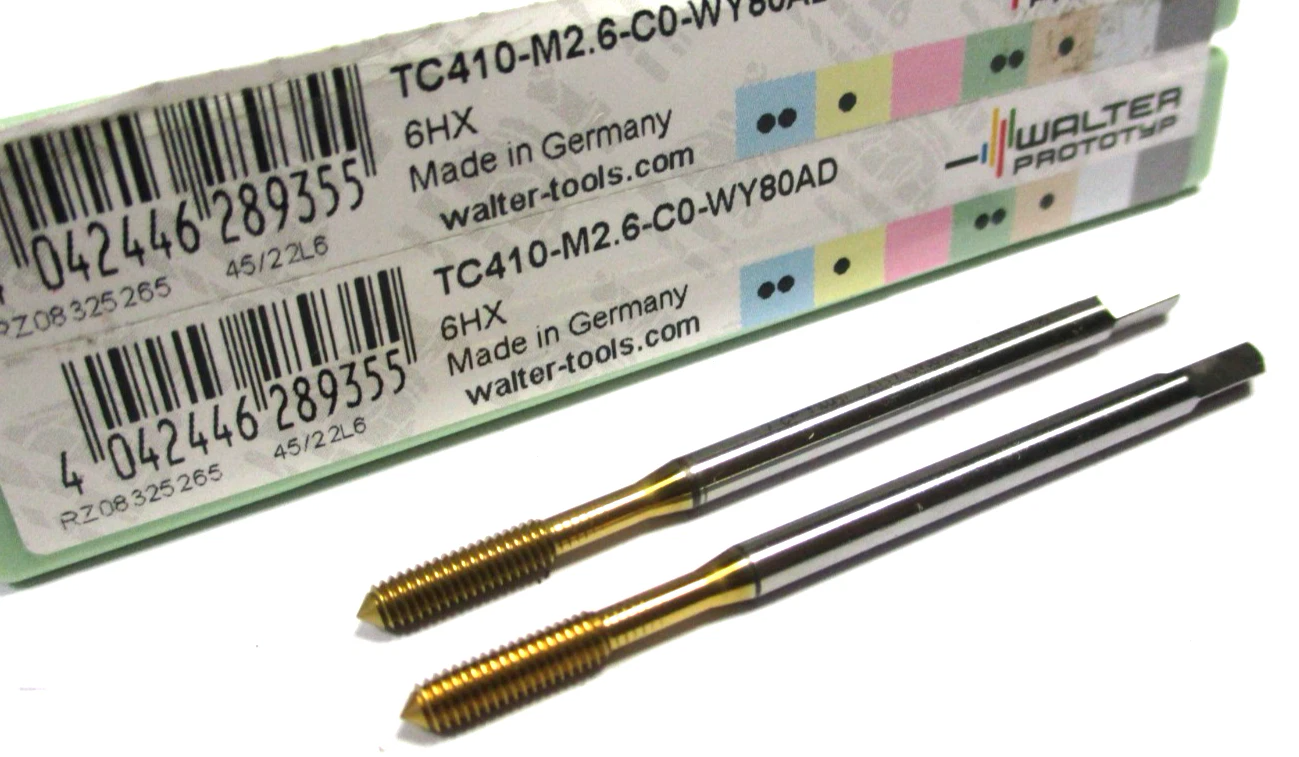 2x WALTER Gewindeformer HSS-E M2,6 6HX TC410-M2,6-C0-WY80AD Neu D5792