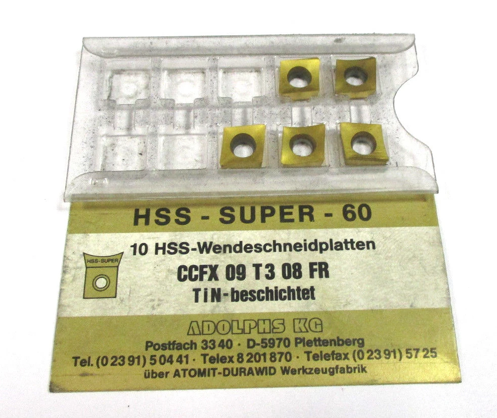 5 Adolphs KG Wendeplatten zum Drehen CCFX 09T308 FR TIN Neu H15618