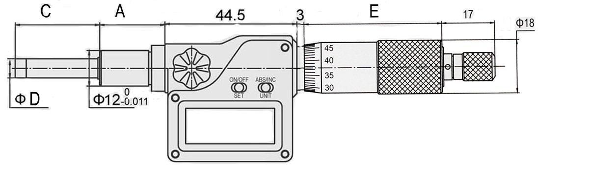 Digital-Einbau-Messschraube DIN 863