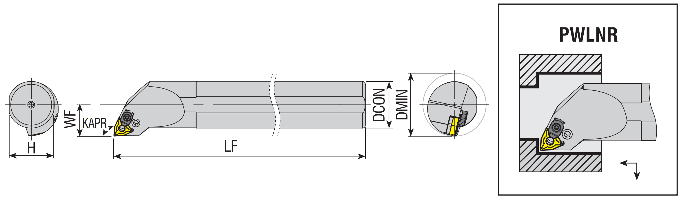 Bohrstangen PWLNR / PWLNL mit Innenkühlung