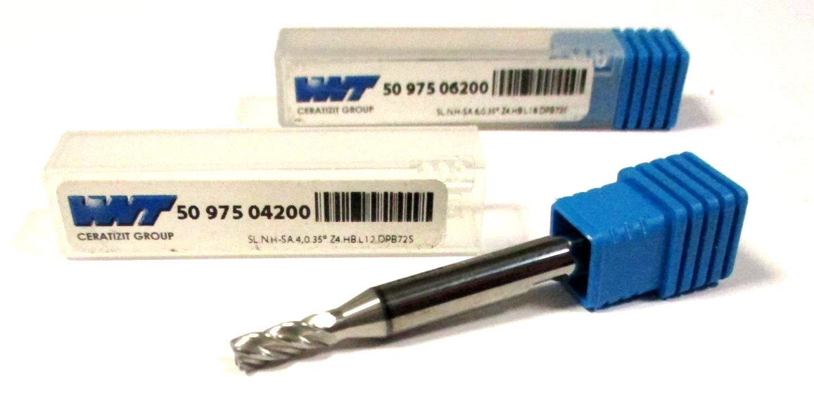 2x WNT VHM Schaftfräser 35° Ø4,0 Z=4 HB + Ø6,0 Z=4 HB Neu H62516