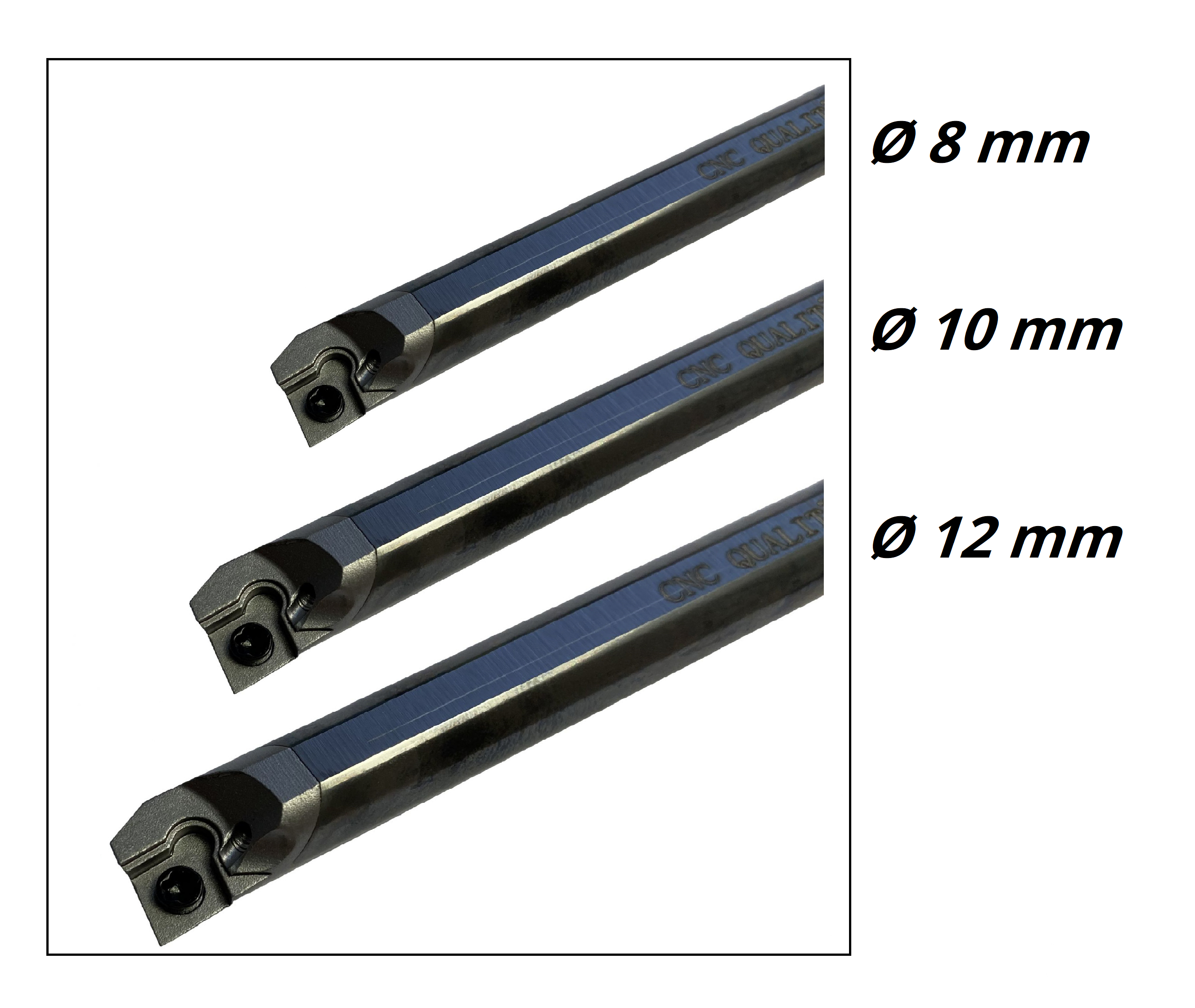 3 x HM Bohrstangen SCLCR / SCLCL - SET Ø 8 mm, 10 mm, 12 mm