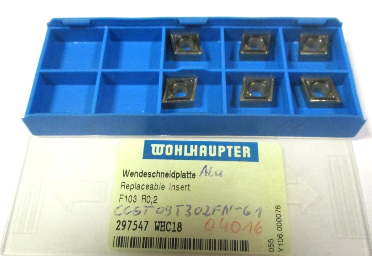 6 WOHLHAUPTER Wendeplatten Bohren CCGT 09T302 FN61 / F103 R0,2 WHC18 ALU H60401