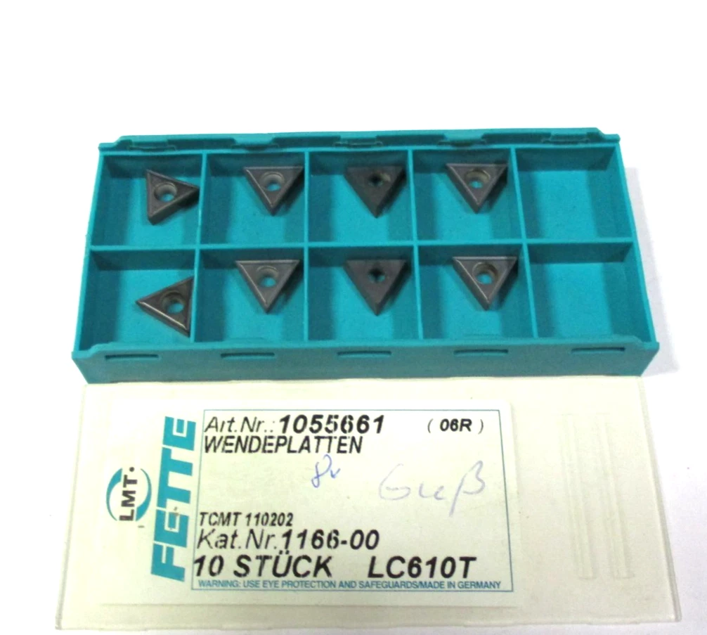 8 FETTE Wendeplatten zum Drehen TCMT 110202 LC610T Neu H61912