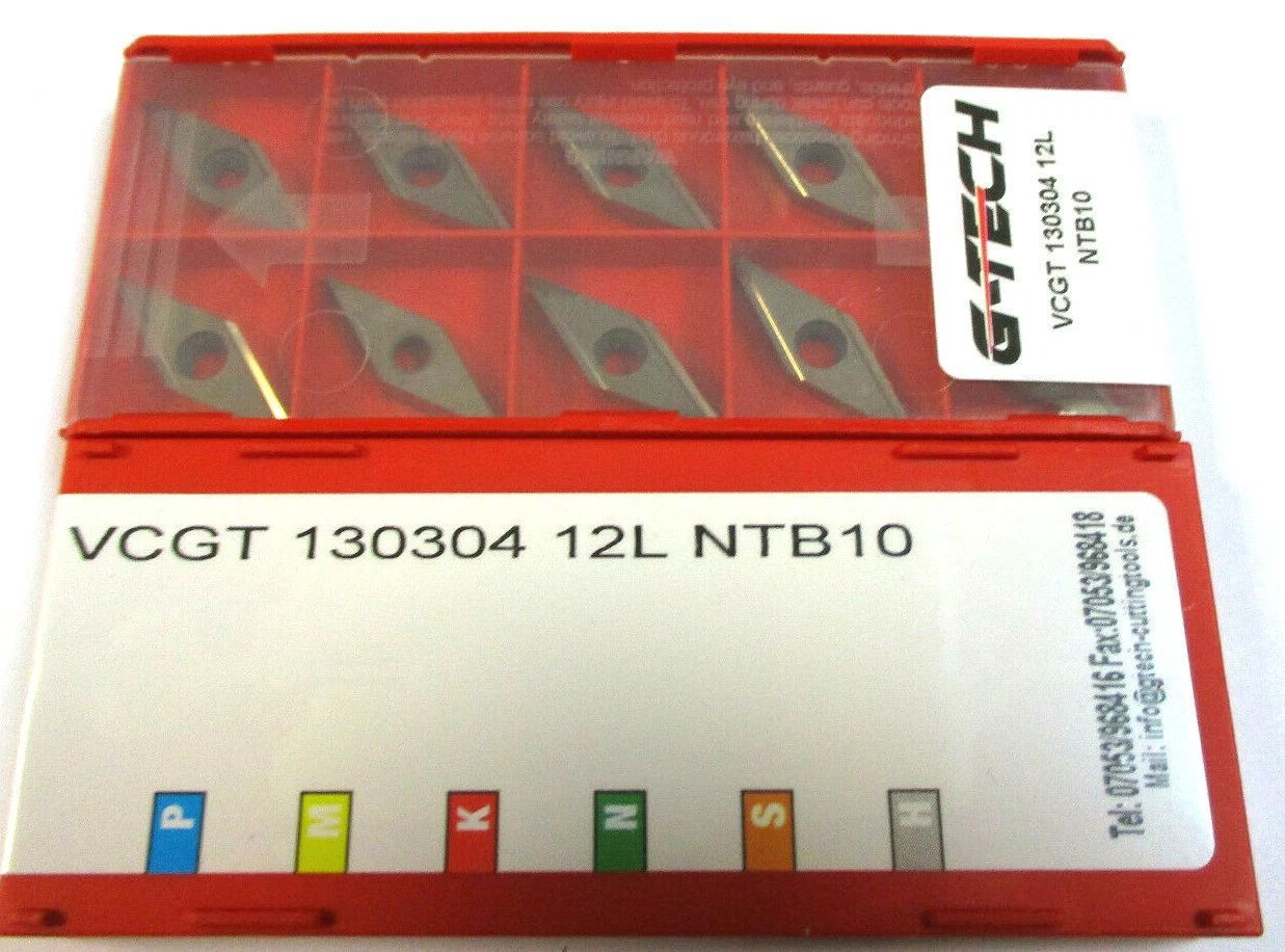 10 G-TECH Wendeplatten zum Drehen VCGT 130304 12L NTB10 = Cermet Neu H36468