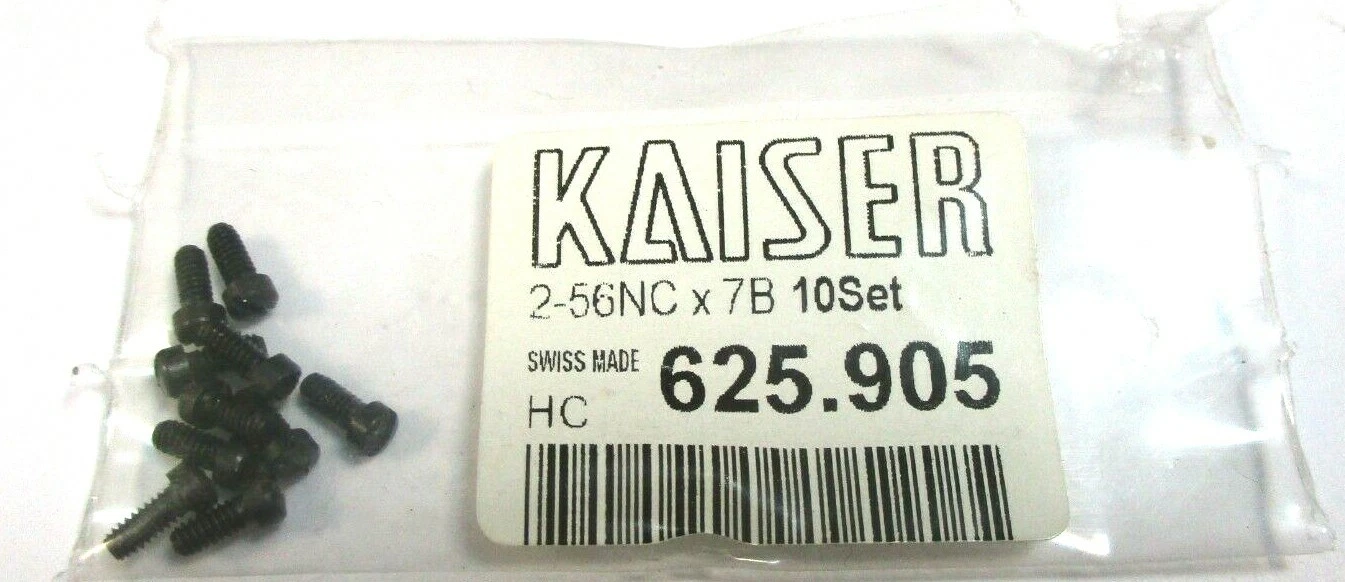 10 KAISER Spann- Schraube 625.905 2-56NC x 7B Neu H42246