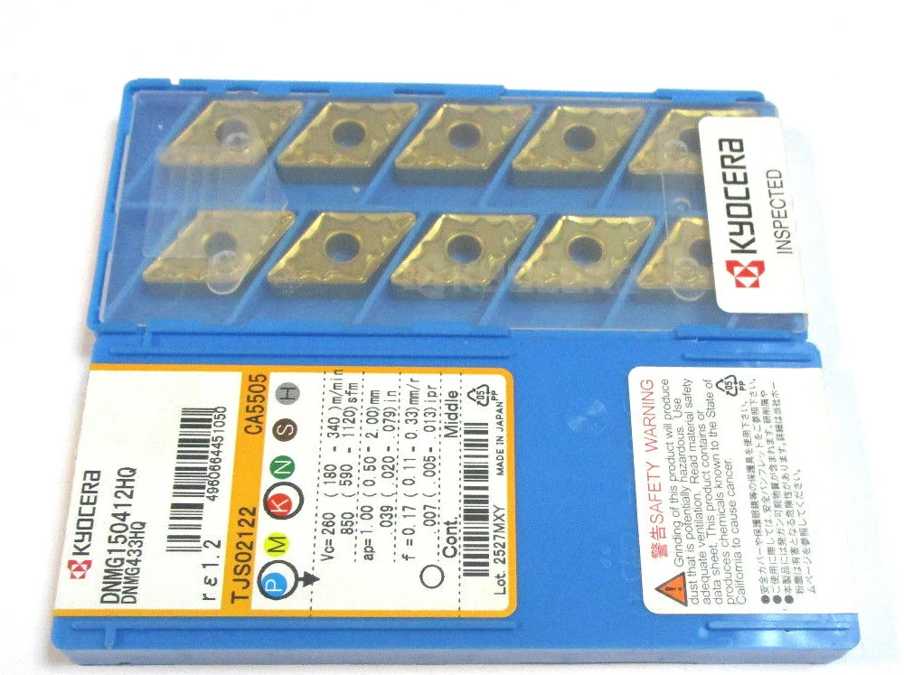 10 KYOCERA Wendeplatten zum Drehen DNMG 150412 HQ CA5505 Neu H46665