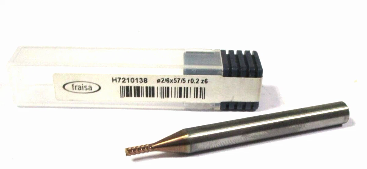 FRAISA VHM Schaftfräser Ø2 /6x57/5 r0,2 Z6 Neu H55176