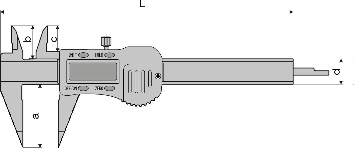 Digital-Messschieber - Extra lange Messspitzen - Messbereich 150 mm