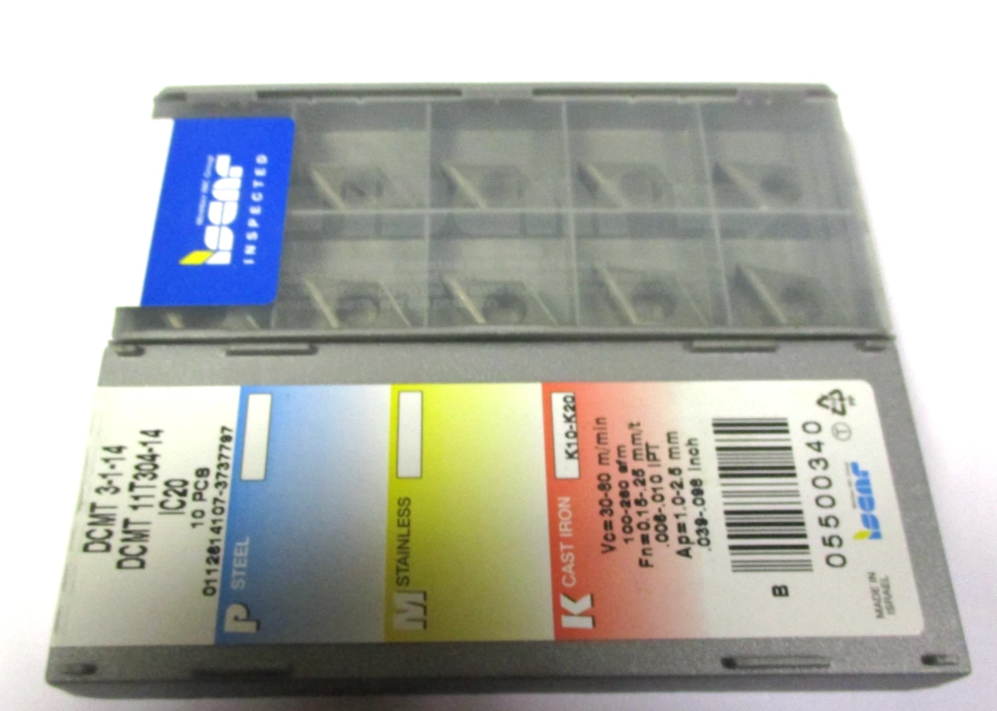 10 ISCAR Wendeplatten zum Drehen DCMT 11T304 -14 IC20 K10-20 Neu H59472