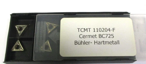 10 BÜHLER Wendeplatten zum Drehen TCMT 110204 -F Cermet BC725 Neu H58687