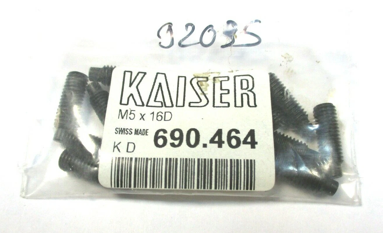 10x KAISER Gewindestift f. Drehhalter M5 x 16D 690.464 Neu A6079
