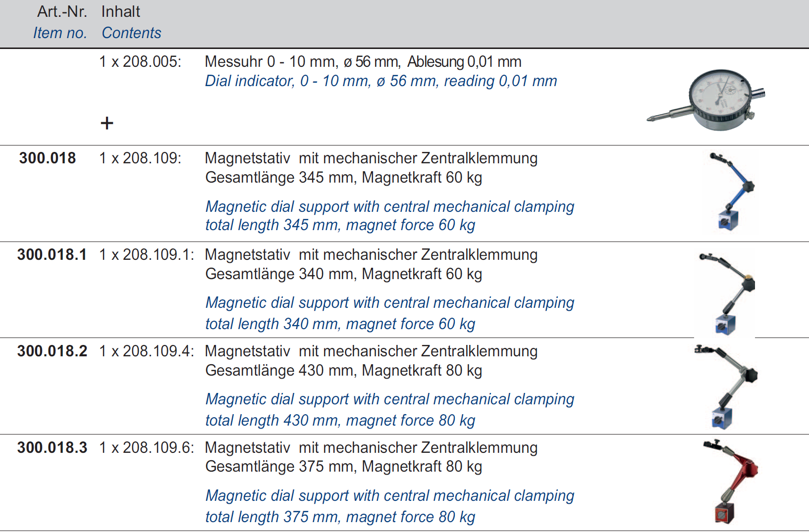 Messuhr 10 mm + Magnet-Messstativ