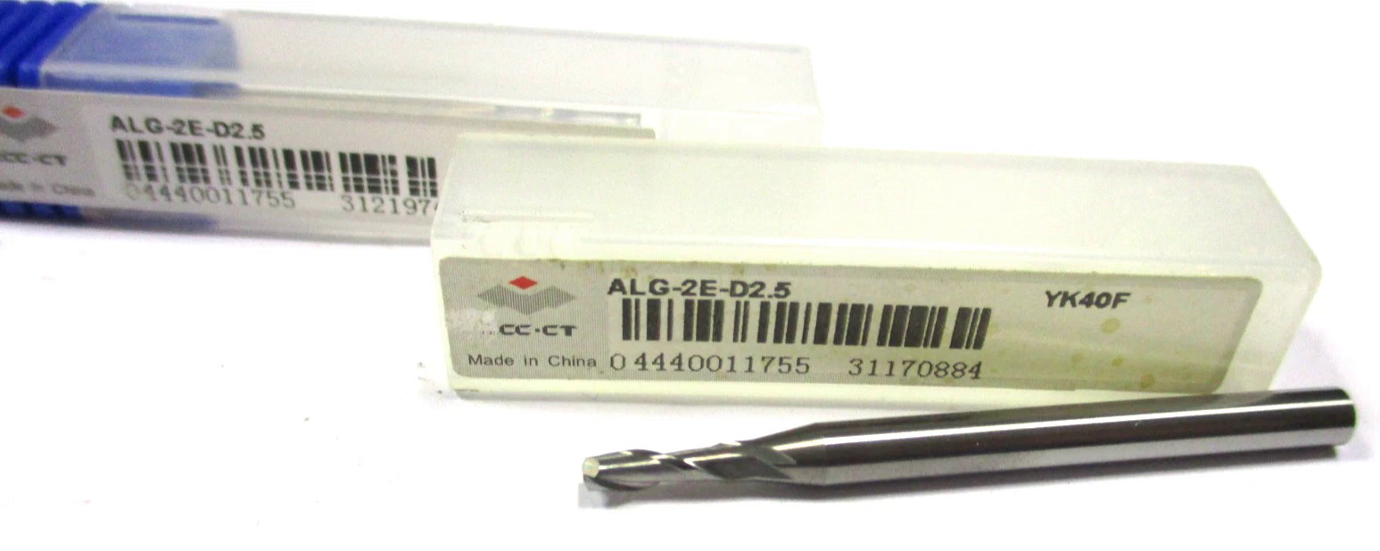 2x ZCC-CT VHM Schaftfräser Ø2,5 Z=2 ALG-2E-D2,5 YK40F SchaftØ4 Neu D7237