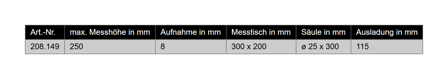 Messtisch mit Granitplatte