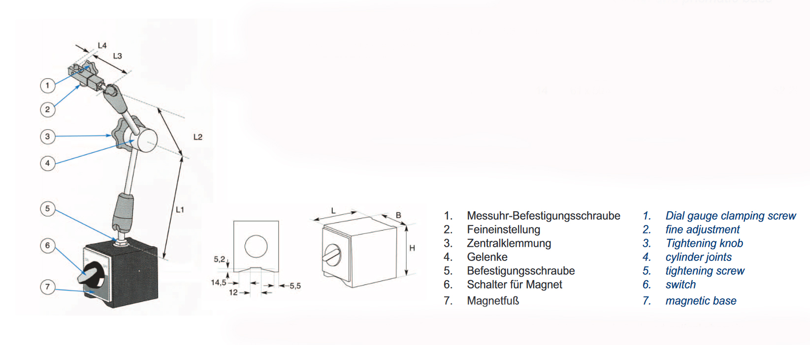 Magnet-Messstativ - Flexibles Gestänge