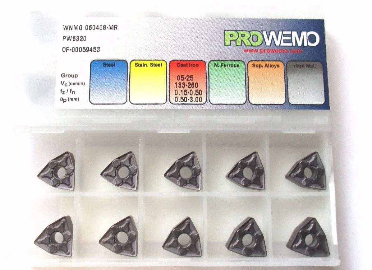 10 PROWEMO Wendeplatten zum Drehen WNMG 060408 MR PW6320 Neu H59535