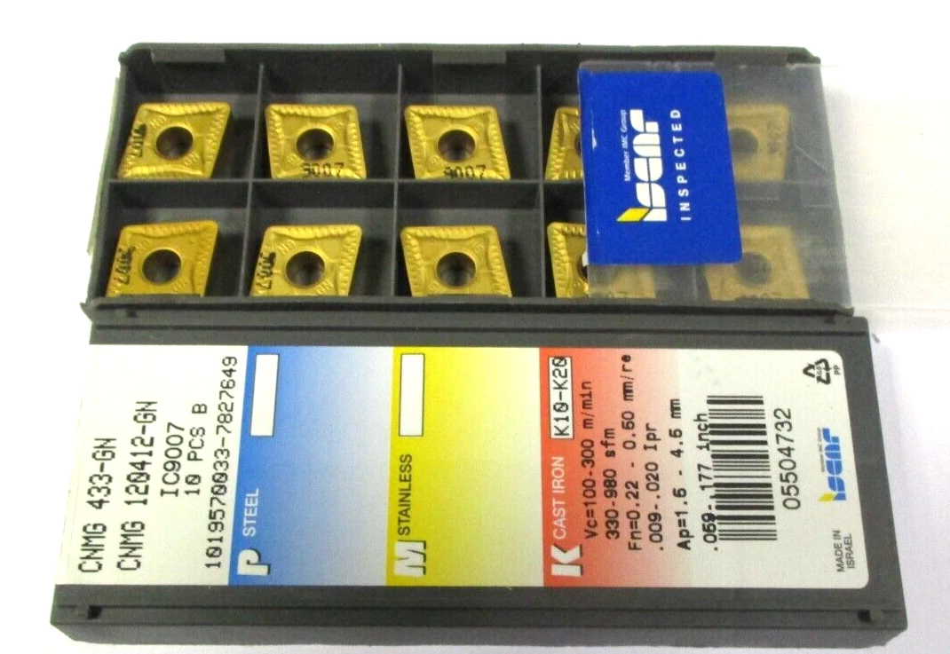10 ISCAR Wendeplatten zum Drehen CNMG 120412 -GN IC9007 K10-20 Neu H52874