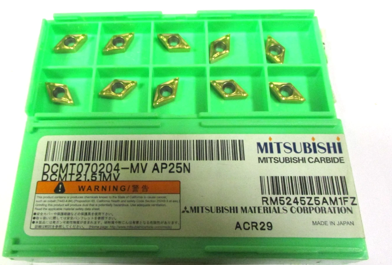 10 MITSUBISHI Wendeplatten zum Drehen DCMT 070204 -MV AP25N Neu H59609