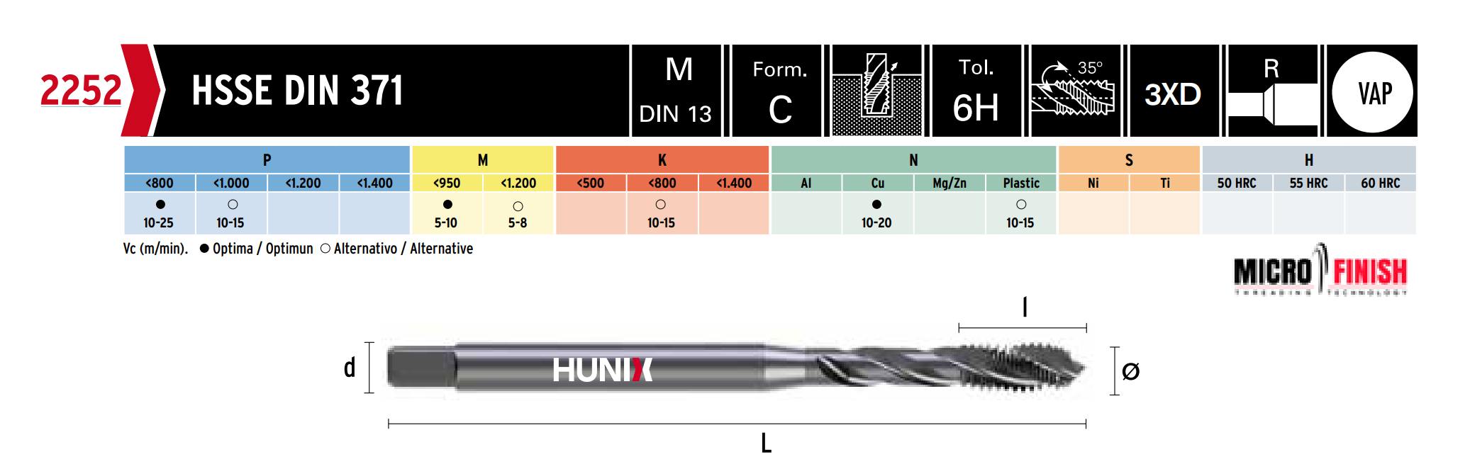 Maschinen-Gewindebohrer - M -Vaporisiert 