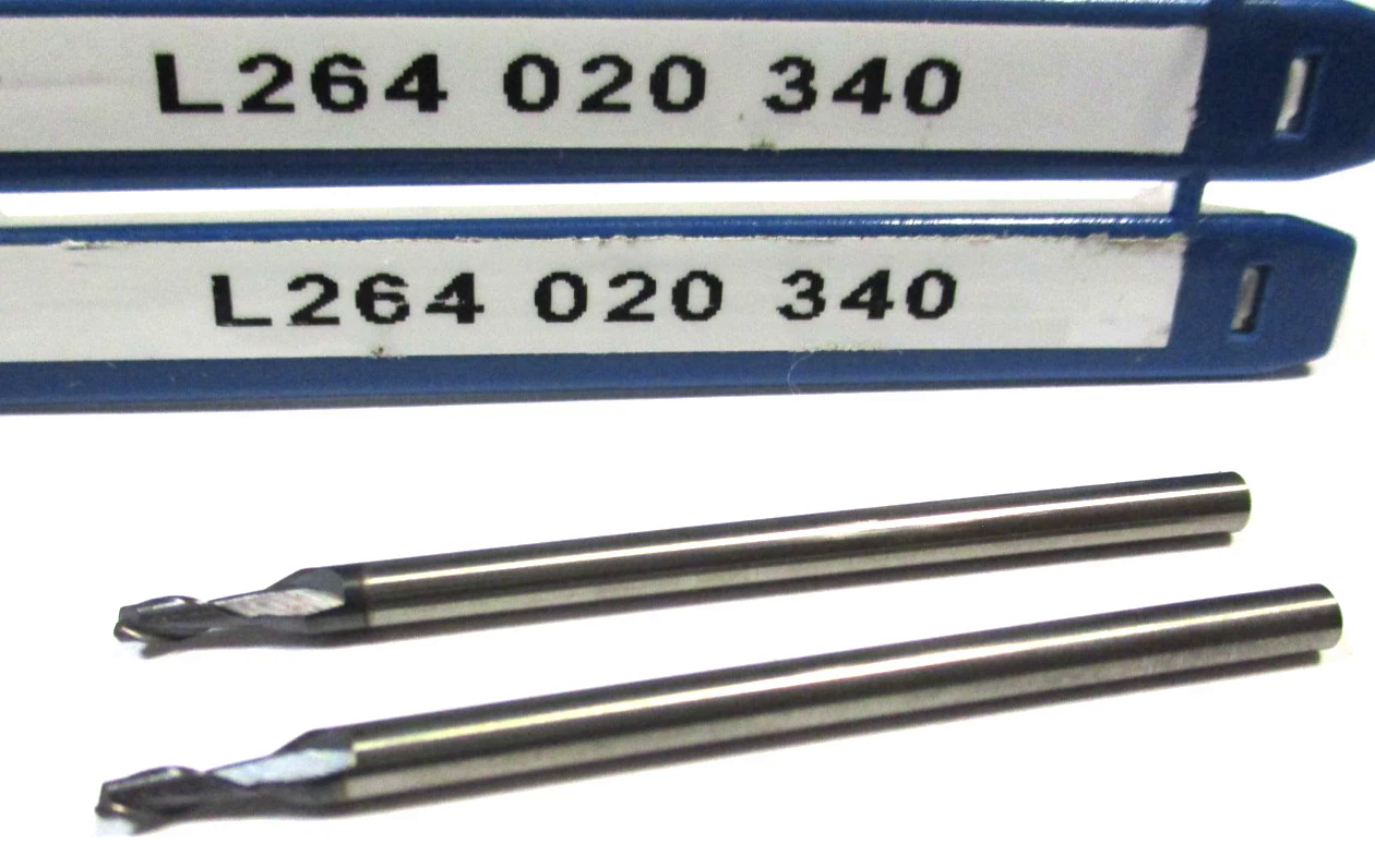 2x Ehrlich Tools VHM Schaftfräser Ø2 Z=2 SchaftØ3 L264 020 340 Neu D6240
