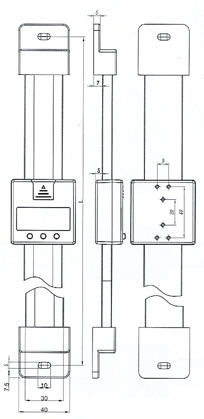 Digital-Einbau-Messschieber - senkrecht