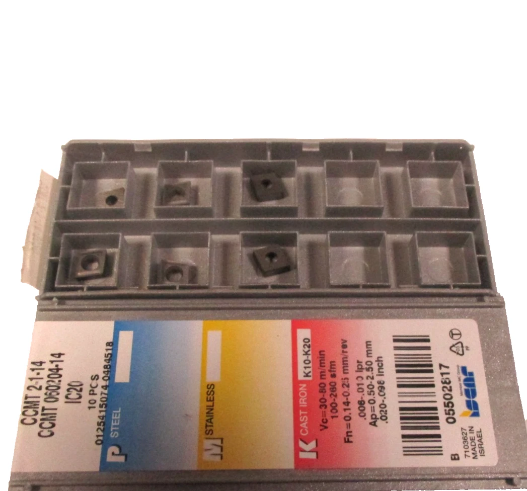 6 ISCAR Wendeplatten zum Drehen CCMT 060204 -14 IC20 K10-20 Neu H60568