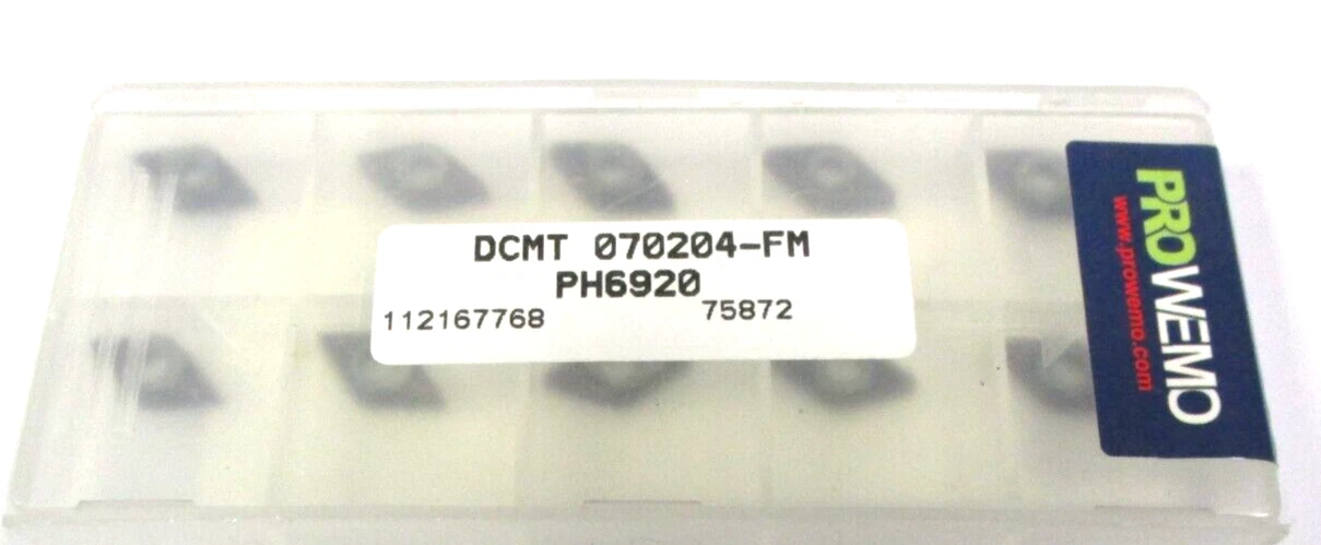 10 PROWEMO Wendeplatten zum Drehen DCMT 070204 -FM PH6920 für Edelstahl L53734