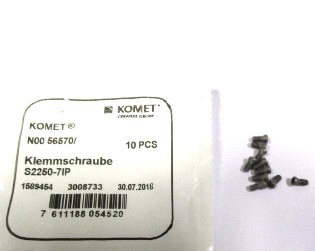 10 Stück KOMET CERATIZIT Senkschraube Klemmschraube M2,2 x 5 7IP Schraube H57778