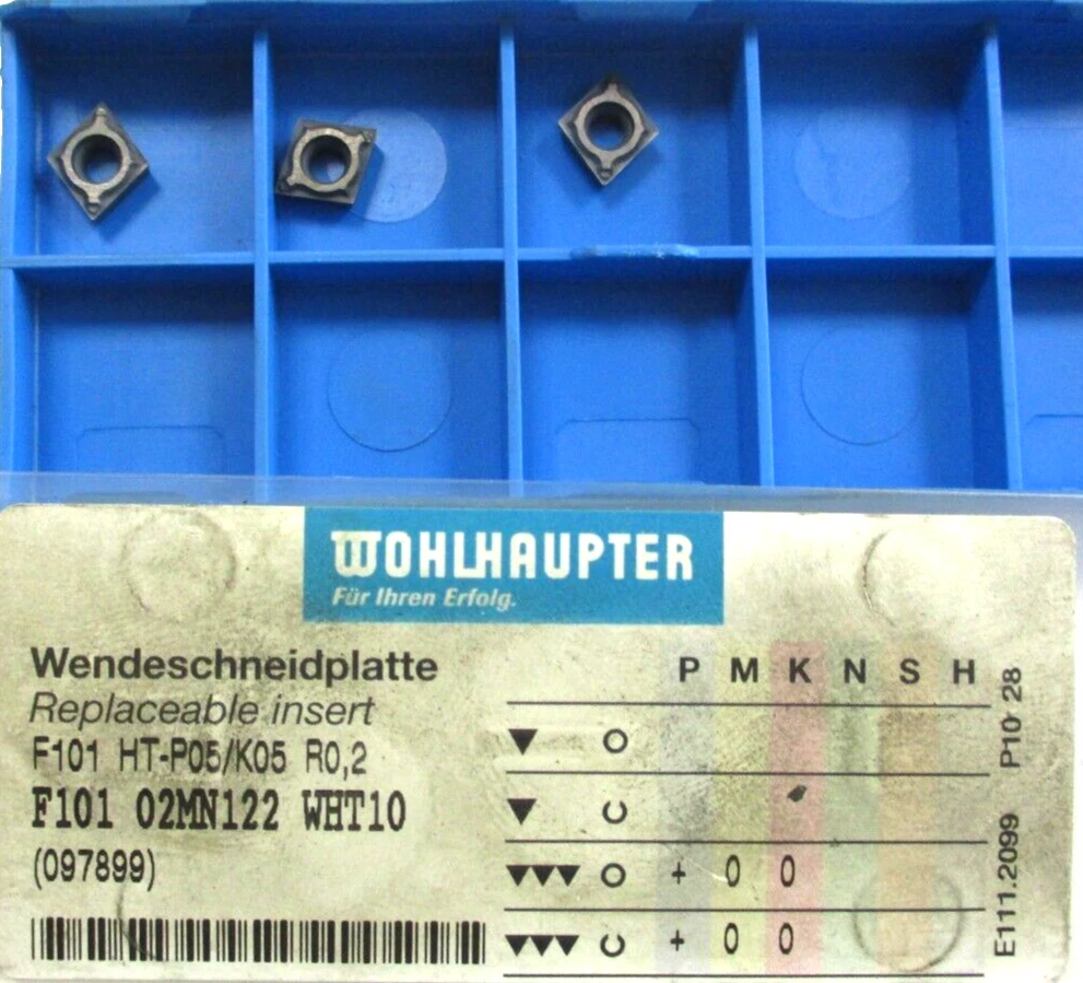 3 WOHLHAUPTER Wendeplatten z. Bohren CC.. 0602..F101 HT-P05/K05 R0,2 WHT10 D3810