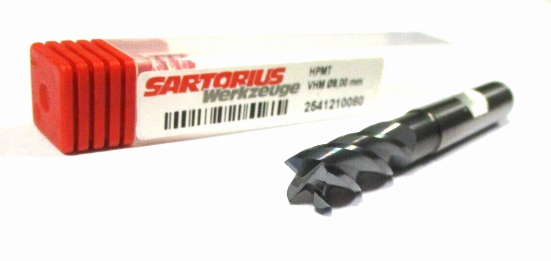 SARTORIUS VHM Schaftfräser HPMT Ø8,0 x20/30x54 Z=4 HB 2541210080 Neu TH54383