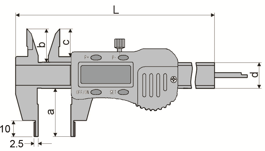 Digital-Messschieber - Extra kleiner Schnabel - Messbereich 150 mm