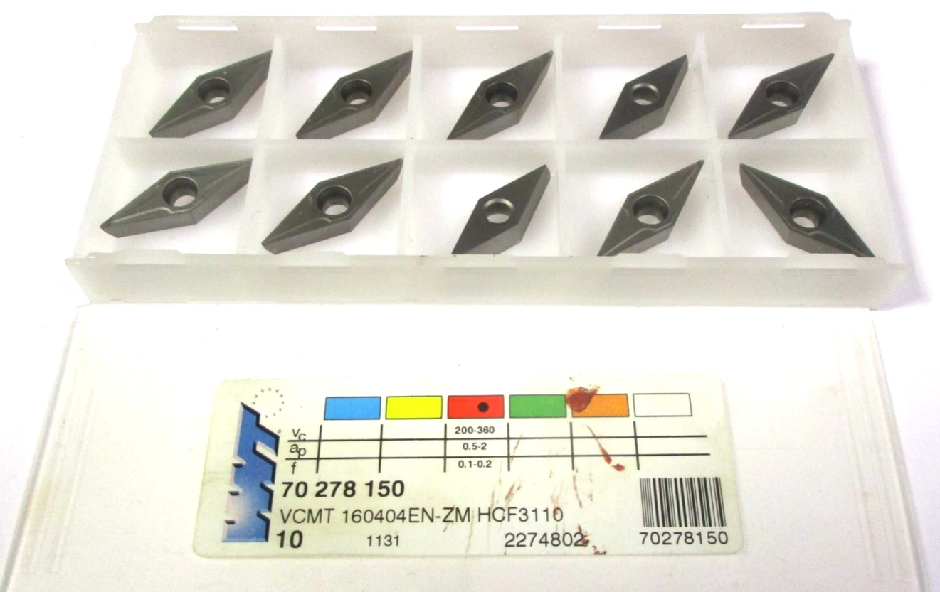 10 WNT Wendeplatten zum Drehen VCMT 160404 EN-ZM HCF110 70 278 150 Neu H60385