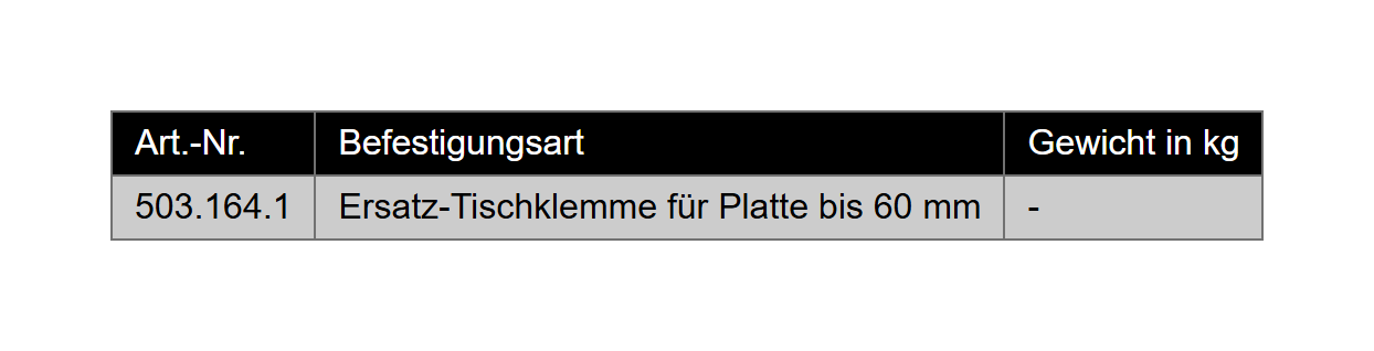 Ersatz-Tischklemme für Arbeitsleuchte LED