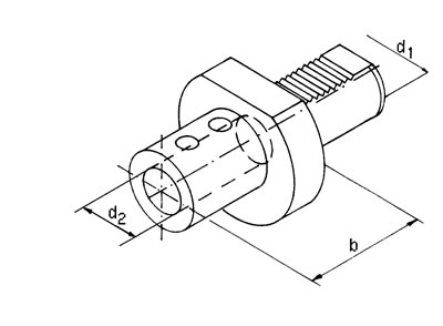 VDI Halter für WP Bohrer - Typ E1 - Innenkühlung