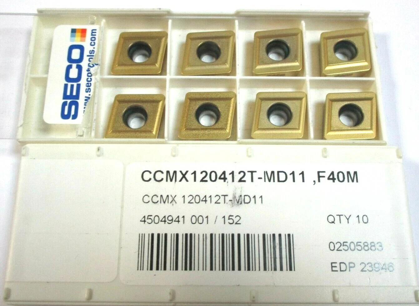8 SECO Wendeplatten zum Drehen CCMX 120412 T-MD11 F40M Neu H45329