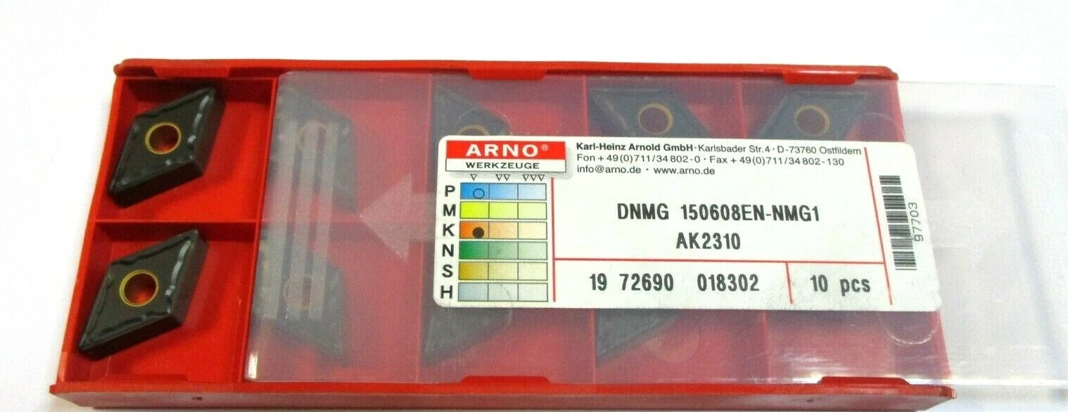 10 ARNO Wendeplatten zum Drehen DNMG 150608 EN -NMG1 AK2310 Neu H46358