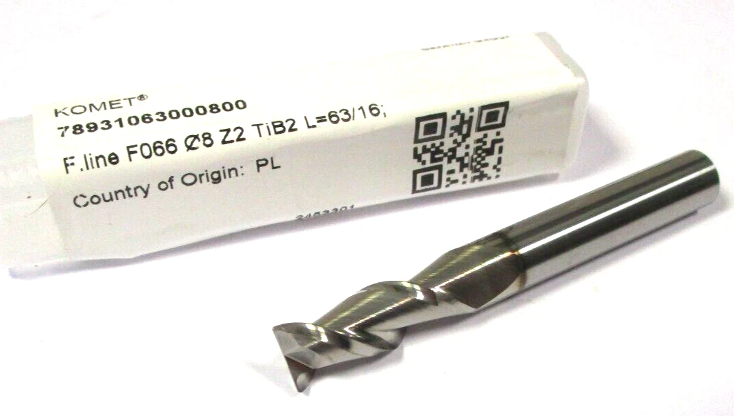 KOMET VHM Bohrnutenfräser Schaftfräser F.line F066 Ø8 Z TiB2 L=63/16 Neu H57867