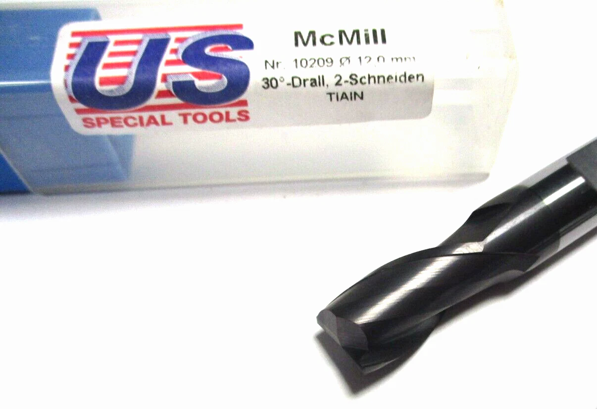US SPECIAL TOOLS Bohrnutenfräser Schaftfräser VHM Ø12x22x69 30° Z2 TiALN D4892