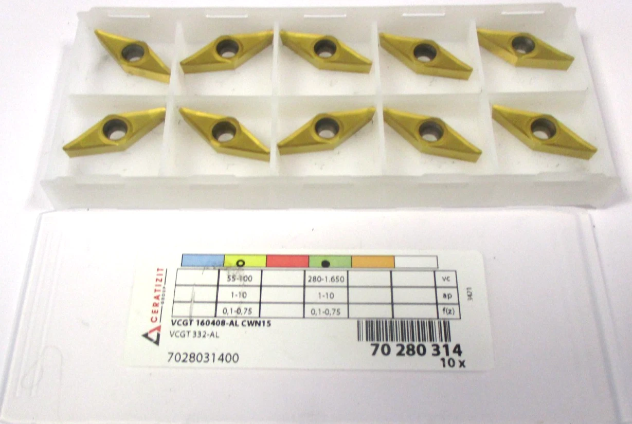 10 CERATIZIT Wendeplatten zum Drehen VCGT 160408 -AL CWN15 Neu H60875