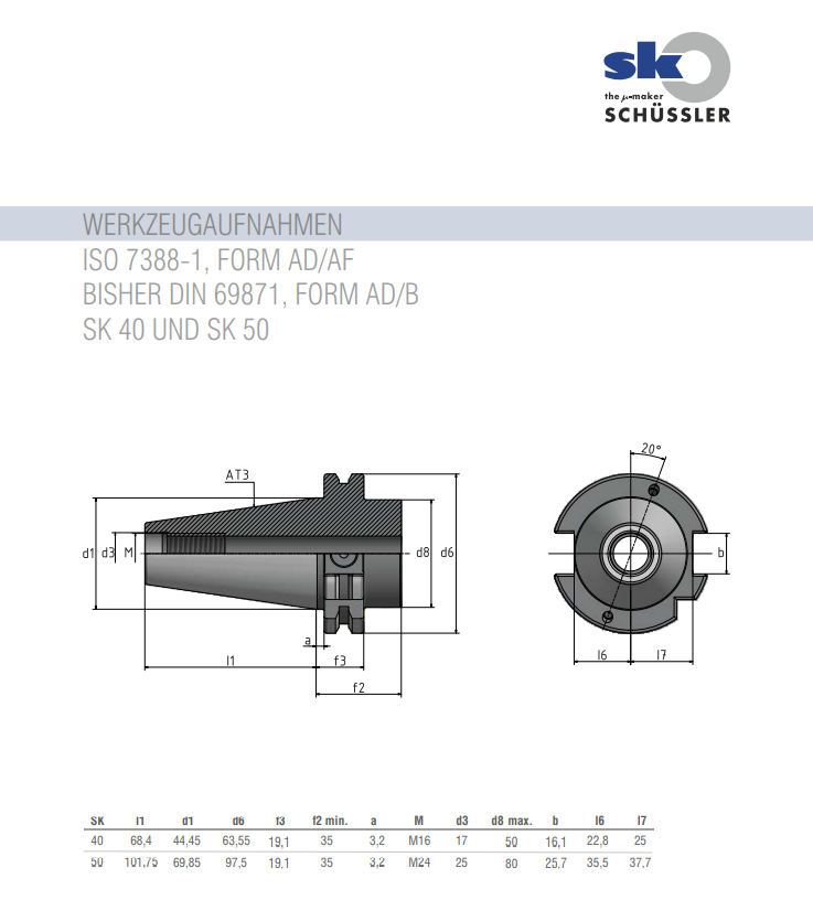 SK40 - ER - Spannzangenfutter - Korrosionsgeschützt - DIN 69871 AD/B