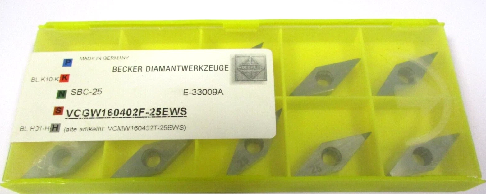 10 BECKER CBN Wendeplatten VCGW 160402 F-25EWS 1-seitig SBC-10 Neu H57688