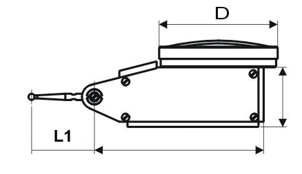 Fühlhebelmessgerät - langer Taster - horizontal