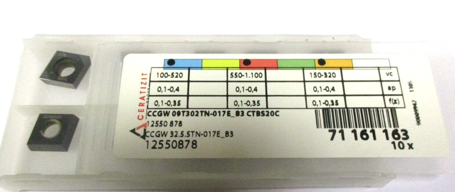 10 CERATIZIT PKD Wendeplatten zum Drehen CCGW 09T302 TN-017E_B3 CTBS20C H57686